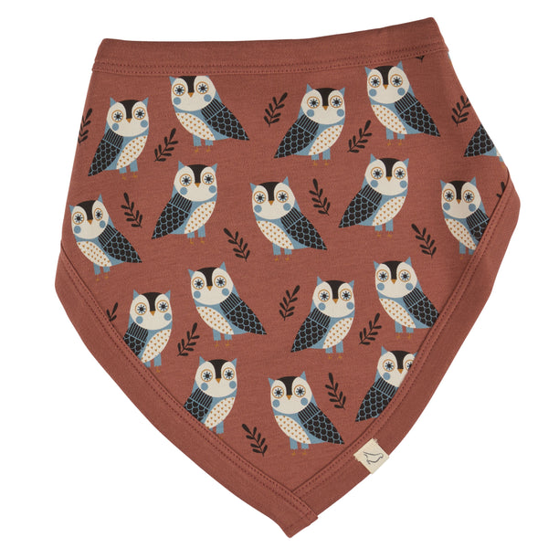 Reversible Bib - Owl, Mocha