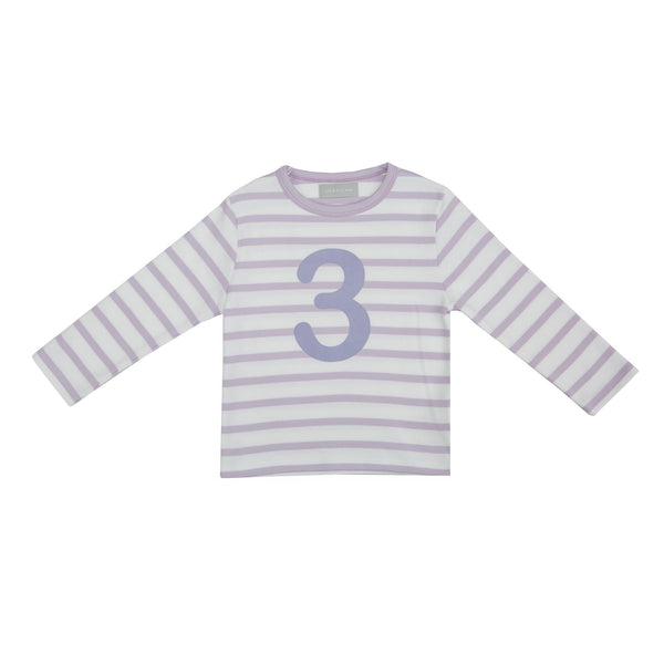 Parma Violet & White Striped Number 3 T Shirt