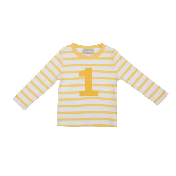 Buttercup & White Striped Number 1 T Shirt