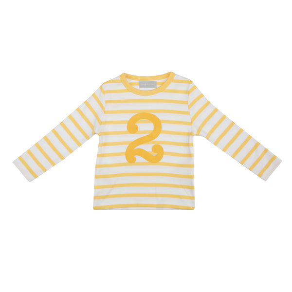 Buttercup & White Striped Number 2 T Shirt