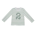Seafoam & White Striped Number 2 T Shirt
