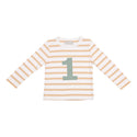 Biscuit & White Striped Number 1 T Shirt