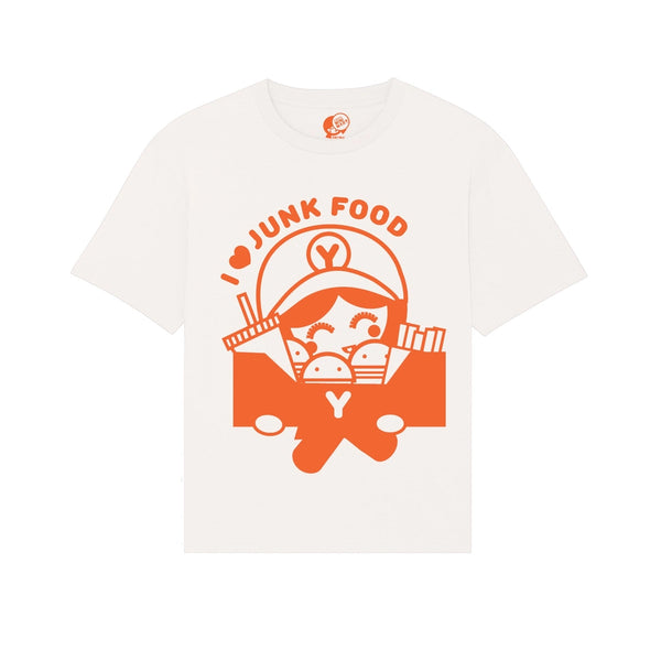 I Heart Junk Food Oversized Retro T-shirt Red/Orange (Adult) XS