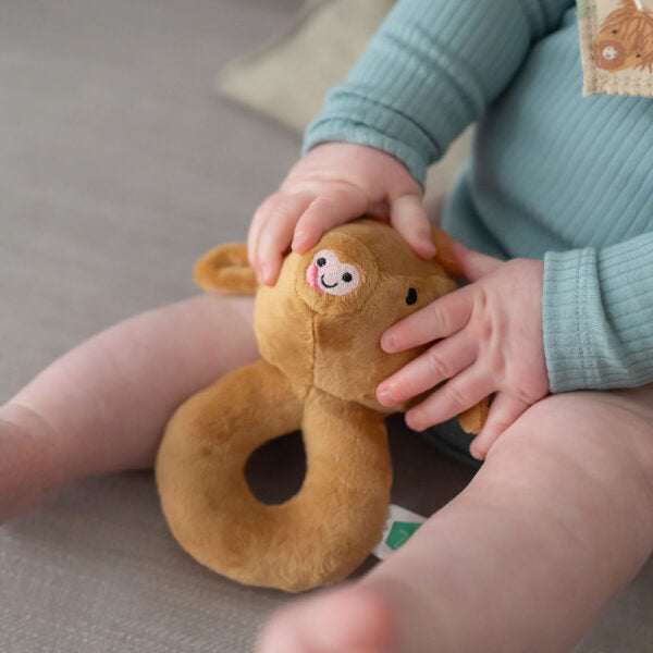 Plush Highland Cow Baby Rattle
