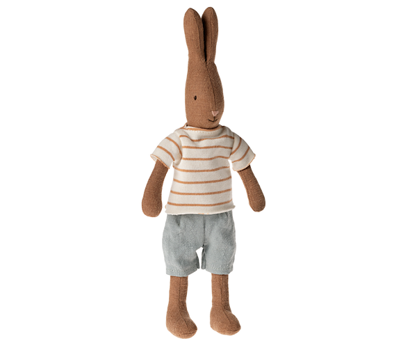 Rabbit (Size 1) Chocolate Brown Striped Top & Shorts
