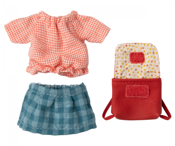 Tricycle Mouse, Big Sister with Red Backpack