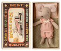 Little Sister Mouse in Box (Pink Check Outfit)