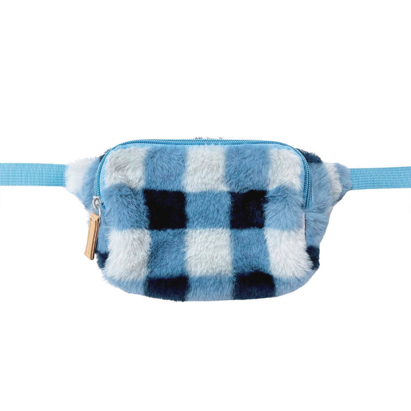 Furry Checked Bum Bag