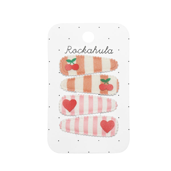 Cherry Stripe Fabric Clips