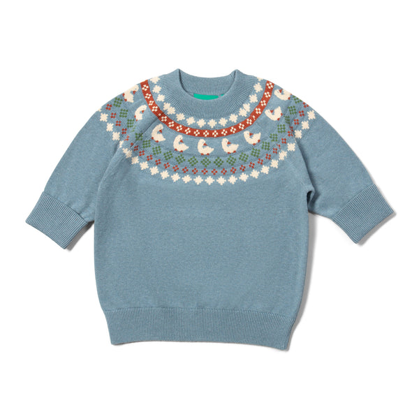 Little Ducks Fairisle Knitted Jumper, Blue