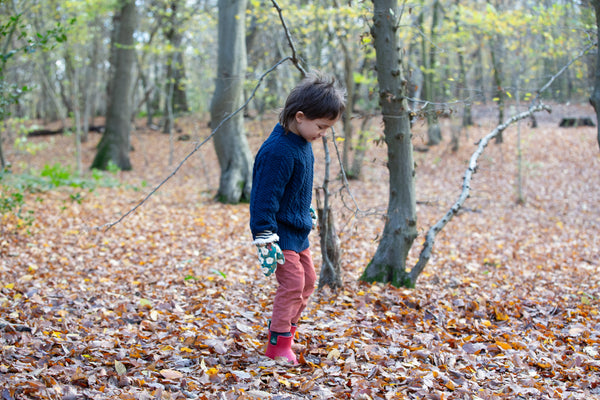 Navy Aran Knitted Jumper, Blue