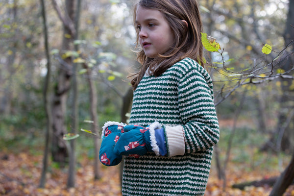 Olive Striped Snuggly Knitted Jumper