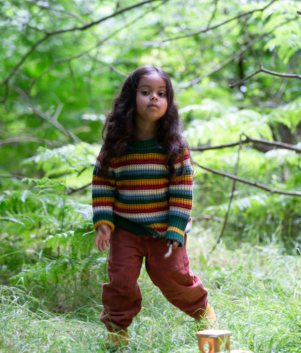 Rainbow Waffle Snuggly Knitted Jumper, Multi