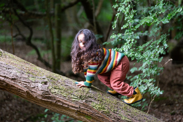 Rainbow Waffle Snuggly Knitted Jumper, Multi