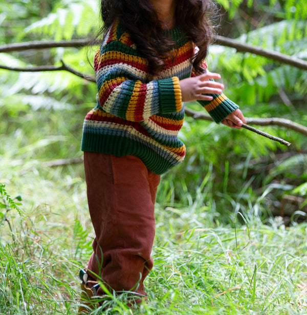 Rainbow Waffle Snuggly Knitted Jumper, Multi