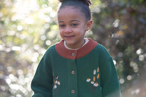 Autumn Fields Snuggly Knitted Cardigan, Green