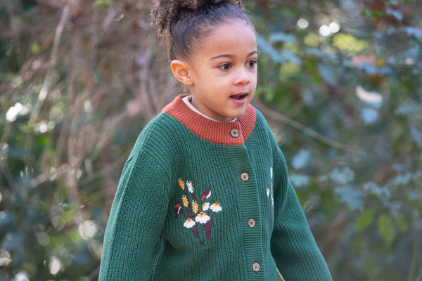 Autumn Fields Snuggly Knitted Cardigan, Green