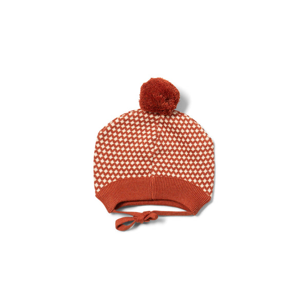 Ginger Diamonds Knitted Hat, Orange