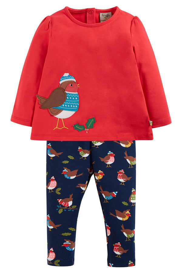Ola Outfit, True Red/Indigo Robins