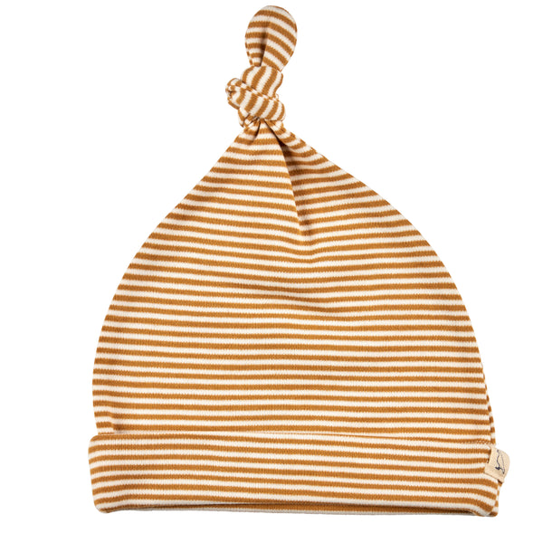 Knotted Hat - Fine Stripe, Mustard