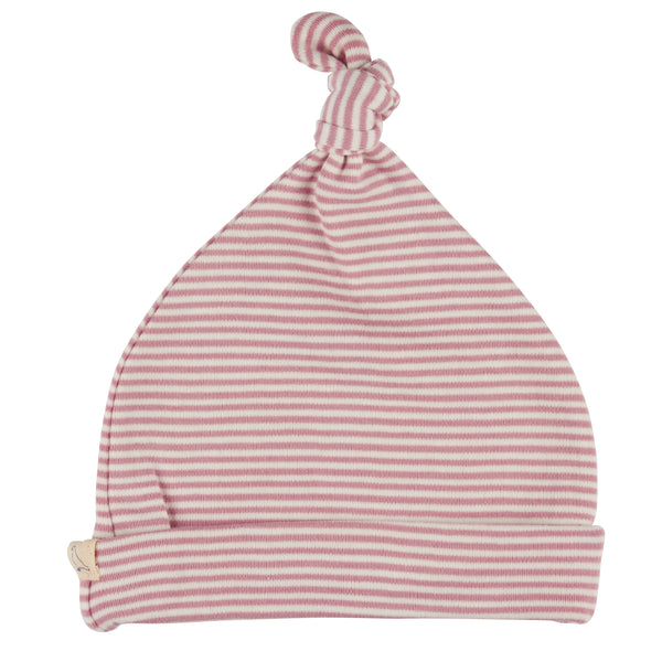 Knotted Hat - Fine Stripe, Pink