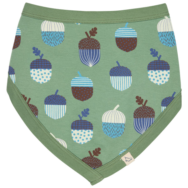 Reversible Bib - Acorns, Green
