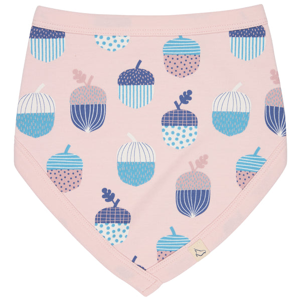 Reversible Bib - Acorns, Pink