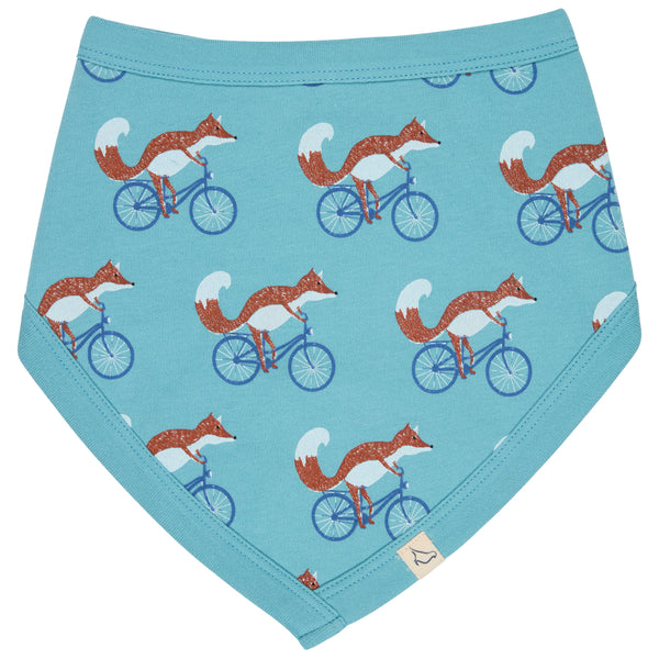 Reversible Bib - Cycling Fox, Turquoise