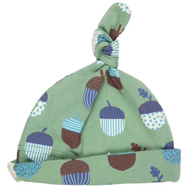 Knotted Hat - Acorns, Green