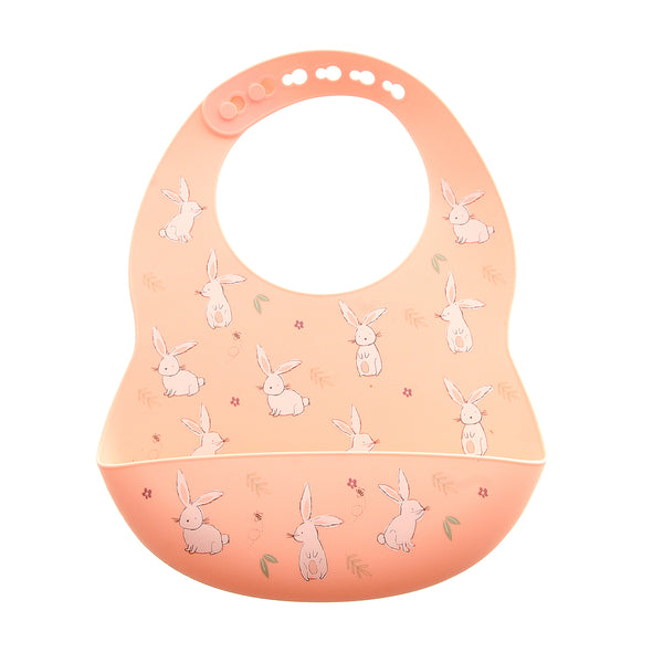 Pink Bunnies Catch-It Bib