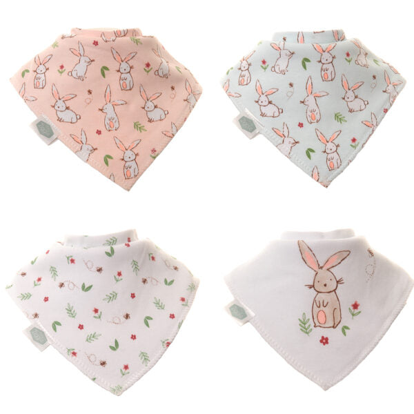 Bunnies 4pk - Bandana Dribble Bibs
