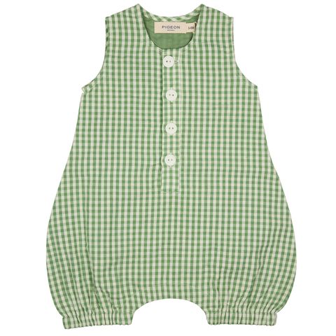 Baby All-In-One (seersucker check) Green