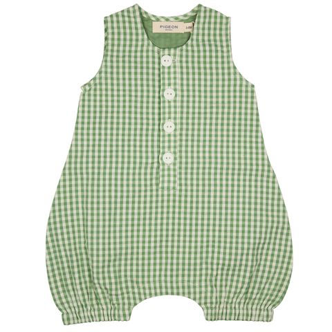 Baby All-In-One (seersucker check) Green