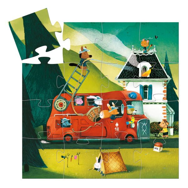Fire Engine Silhouette Puzzle
