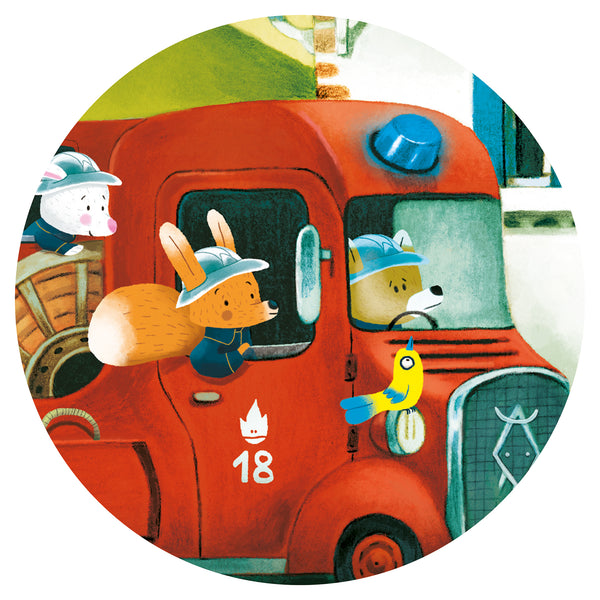 Fire Engine Silhouette Puzzle
