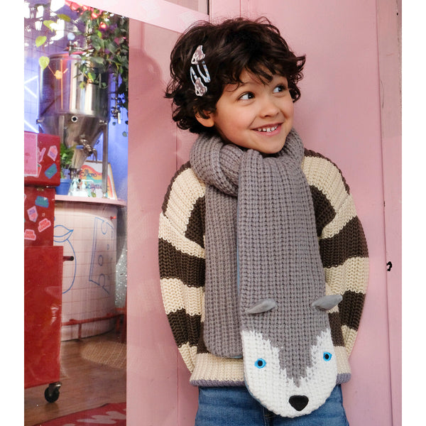 Husky Dog Knitted Scarf