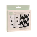 Black & White Muslin Washcloth 4-pack