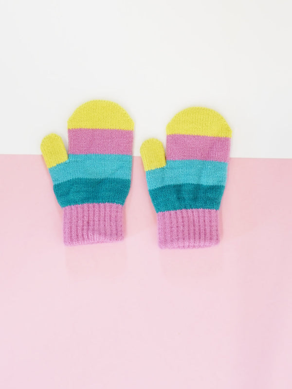 Pastel Stripe Mittens 2-6 years
