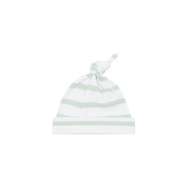 Powder Blue & White Breton Striped Hat (0-6m)