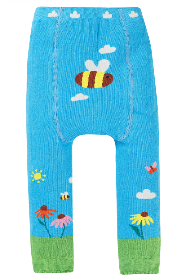 Little Knitted Leggings, Beluga Blue/Bee