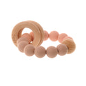 Wooden Teether & Rattle - Blush