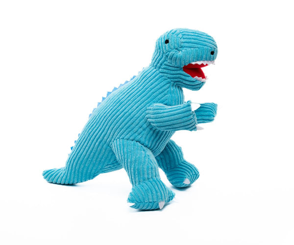 Medium Corduroy T- Rex Dinosaur Toy Ice Blue
