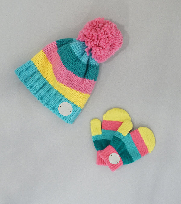 Pastel Stripe Mittens 2-6 years