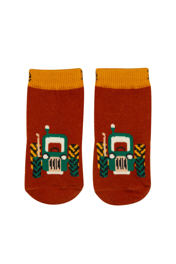Rustic Farmyard Tractor Socks