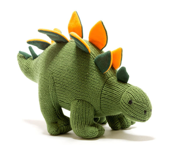Stegosaurus Knitted Dinosaur Soft Toy Moss Green