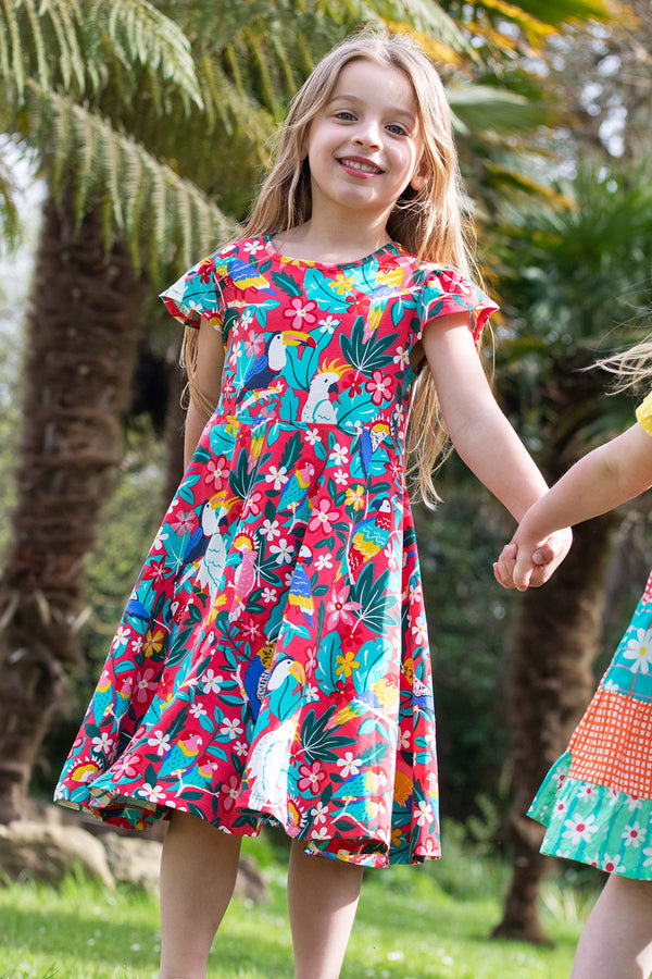 Morwenna Skater Dress, Birds of Paradise
