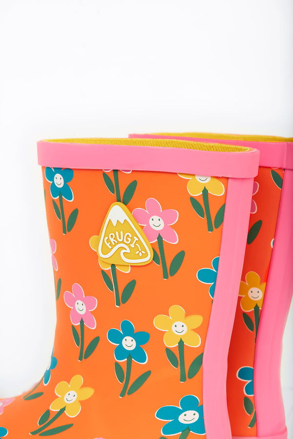 Puddle Buster Wellington Boots, Fun Flowers