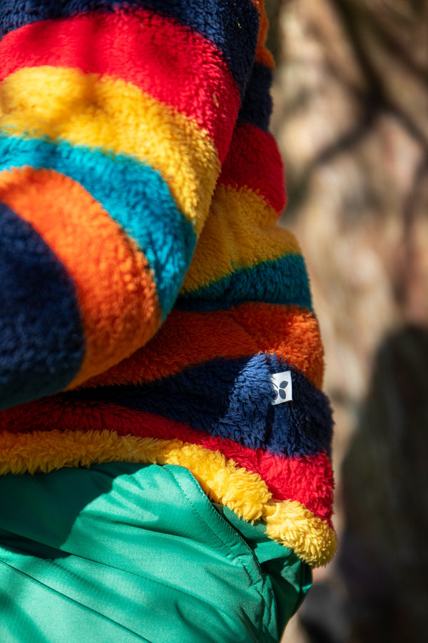 Zipped Ted Fleece Jacket, Autumn Stripe