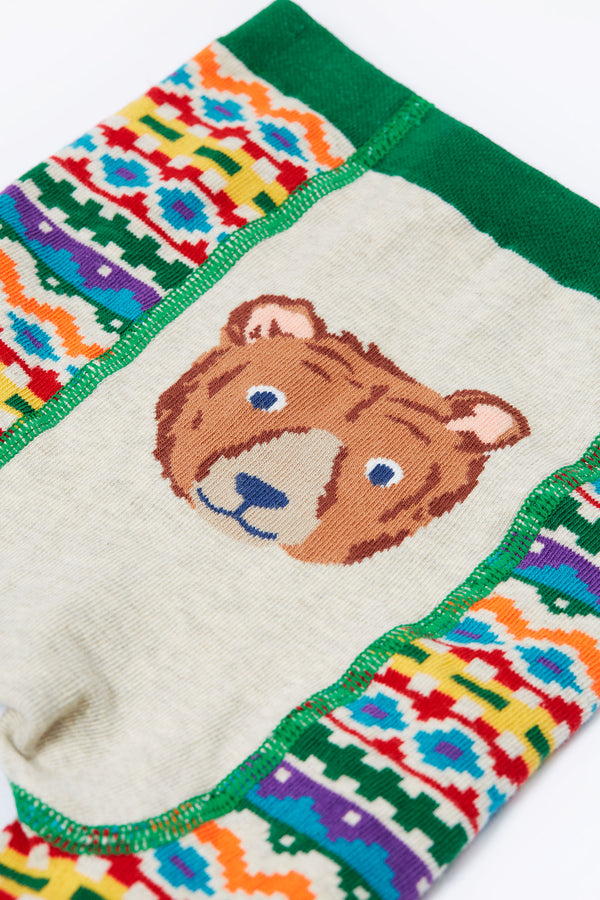 Little Knitted Leggings, Bear Fair Isle