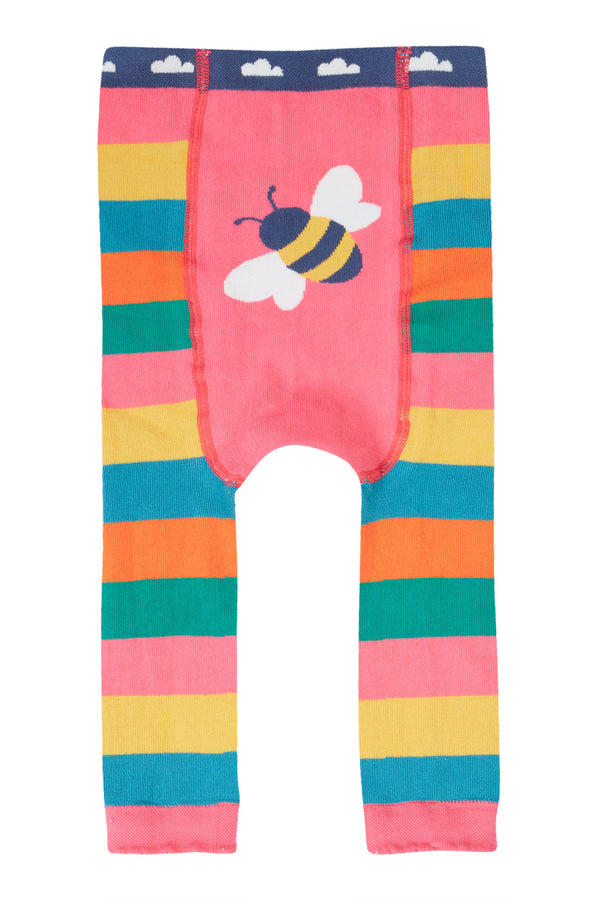 Little Knitted Leggings, Rainbow Bee